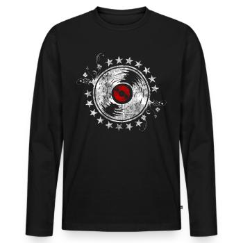 Musique CD MP3 Concert Audio École de musique stéréo - T-shirt manches longues Premium bio Homme - noir - Devant - Nico (187cm)