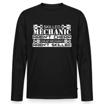 mechanic - Men's Premium Organic Long Sleeve Shirt - black - Front - Nico (187cm)