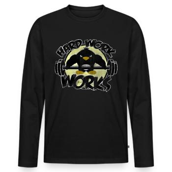 aptitude - T-shirt manches longues Premium bio Homme - noir - Devant - Nico (187cm)