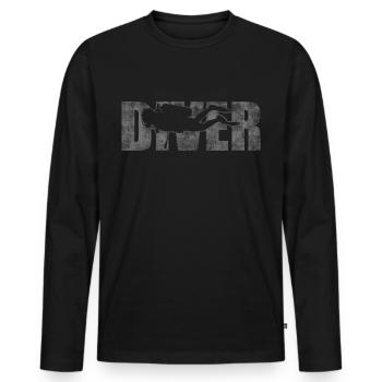 Diver - Men's Premium Organic Long Sleeve Shirt - black - Front - Nico (187cm)