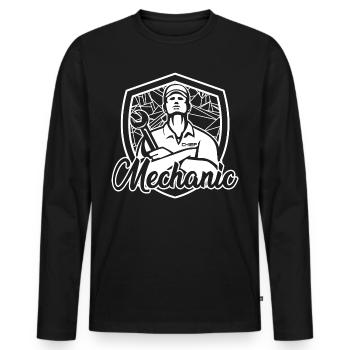 mechanic - Men's Premium Organic Long Sleeve Shirt - black - Front - Nico (187cm)