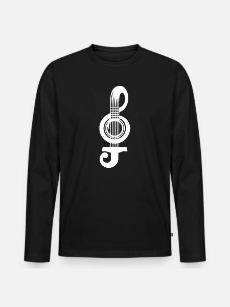 Gitarre Musikverein Musiker Melodie musikalisch - Männer Premium Bio Langarmshirt - Schwarz