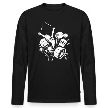 Drums Rock and Roll Concert Music is Life - T-shirt manches longues Premium bio Homme - noir - Devant - Nico (187cm)