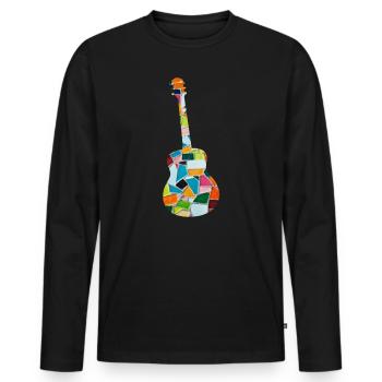 guitare - T-shirt manches longues Premium bio Homme - noir - Devant - Nico (187cm)