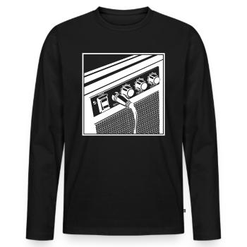 guitar - Men's Premium Organic Long Sleeve Shirt - black - Front - Nico (187cm)