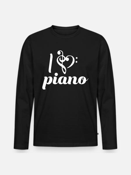 Klavier - Männer Premium Bio Langarmshirt - Schwarz