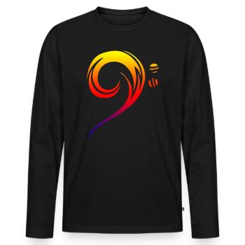 Basse Music is Life musiciens de symboles musicaux - T-shirt manches longues Premium bio Homme - noir - Devant - Nico (187cm)