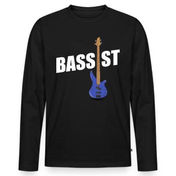 bassiste - T-shirt manches longues Premium bio Homme - noir - Devant - Nico (187cm)