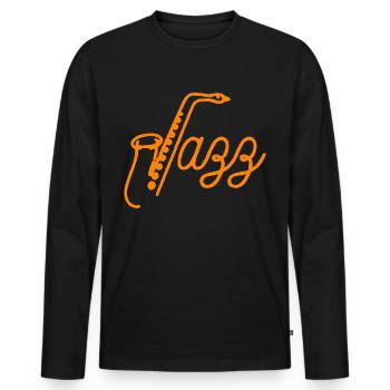 Saxophon - Männer Premium Bio Langarmshirt - Schwarz - Vorne - Nico (187cm)