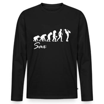 Saxophon - Männer Premium Bio Langarmshirt - Schwarz - Vorne - Nico (187cm)