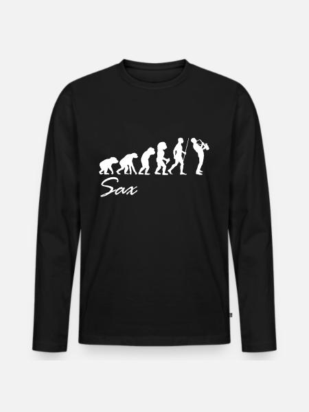 Saxophon - Männer Premium Bio Langarmshirt - Schwarz