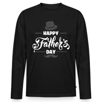 Fête des Pères Cadeaux Fête des Pères - T-shirt manches longues Premium bio Homme - noir - Devant - Nico (187cm)