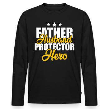 Le papa préféré du papa Superdad Big Daddy - T-shirt manches longues Premium bio Homme - noir - Devant - Nico (187cm)