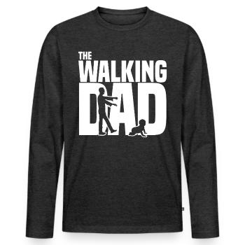 Father's Day - Men's Premium Organic Long Sleeve Shirt - heather anthracite - Front - Nico (187cm)
