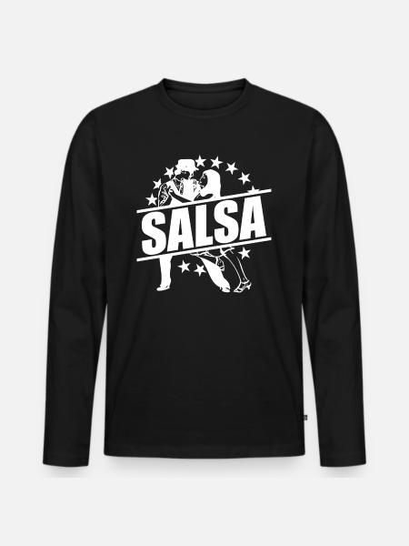 Dancing salsa spain spanish dancing couple dancer - Men's Premium Organic Long Sleeve Shirt - black
