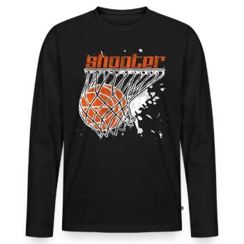 Basket-ball panier lancer basket-ball Amérique Sport - T-shirt manches longues Premium bio Homme - noir - Devant - Nico (187cm)