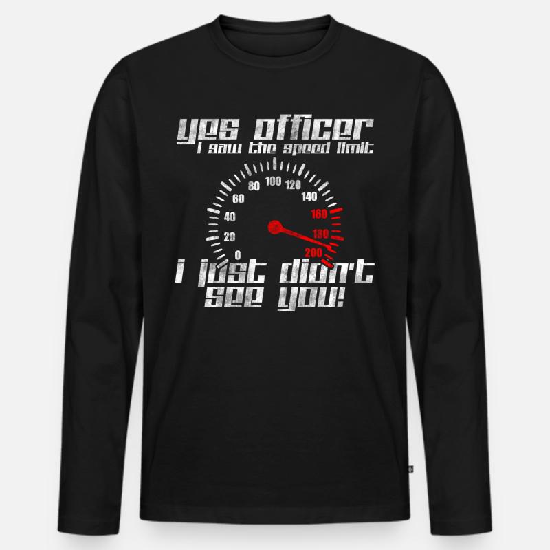 Auto Tacho - Männer Premium Bio Langarmshirt - Schwarz
