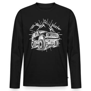 Voiture SUV SUV Jeep Terrain Mountain Tuning PS - T-shirt manches longues Premium bio Homme - noir - Devant - Nico (187cm)