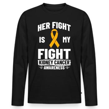 Kidney Cancer Orange Ribbon Awareness Cancer Chemo - Men's Premium Organic Long Sleeve Shirt - black - Front - Nico (187cm)