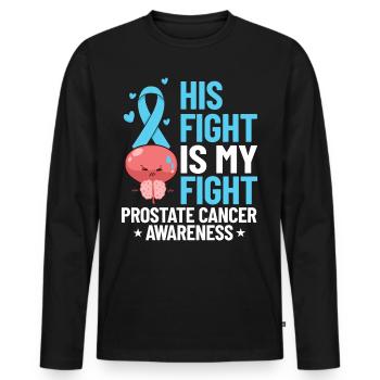 Prostatakrebs Prostata Krebs Chemo - Männer Premium Bio Langarmshirt - Schwarz - Vorne - Nico (187cm)