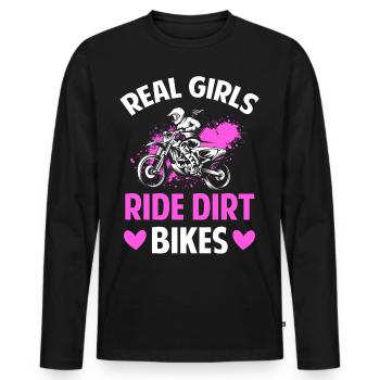 Motocross Motorcyclist Motor Race - Men's Premium Organic Long Sleeve Shirt - black - Front - Nico (187cm)