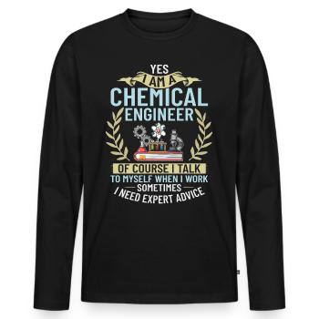 Chemical Engineer Chemical Engineering Science - Men's Premium Organic Long Sleeve Shirt - black - Front - Nico (187cm)
