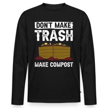 Kompostierung Kompost Wurm Abfall - Männer Premium Bio Langarmshirt - Schwarz - Vorne - Nico (187cm)