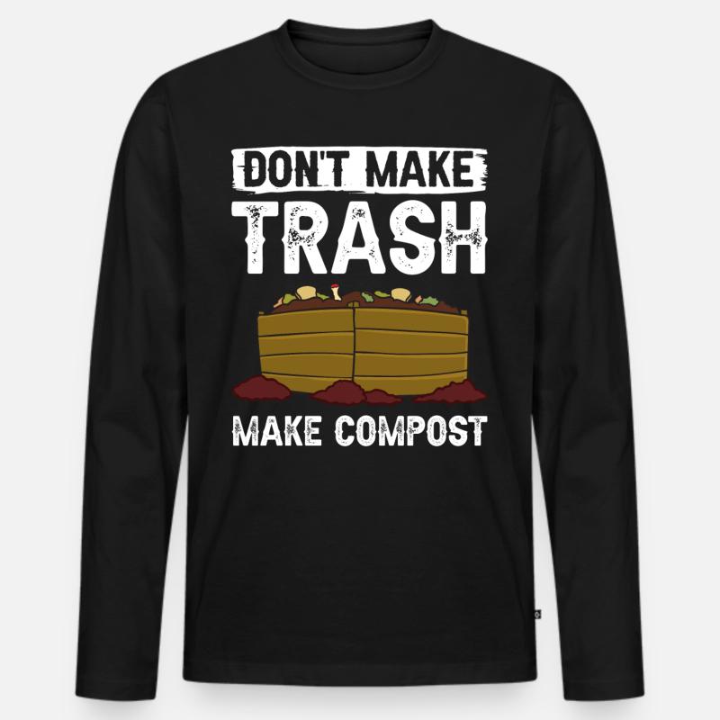 Kompostierung Kompost Wurm Abfall - Männer Premium Bio Langarmshirt - Schwarz