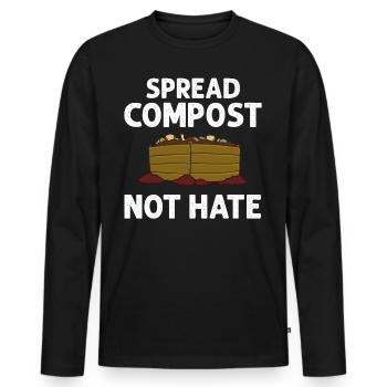 Kompostierung Kompost Wurm Abfall - Männer Premium Bio Langarmshirt - Schwarz - Vorne - Nico (187cm)