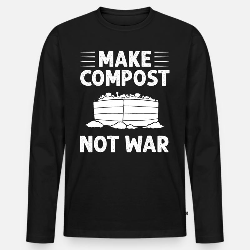Kompostierung Kompost Wurm Abfall - Männer Premium Bio Langarmshirt - Schwarz