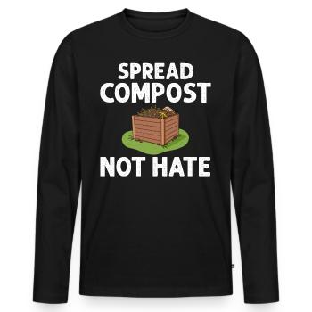 Kompostierung Kompost Wurm Abfall - Männer Premium Bio Langarmshirt - Schwarz - Vorne - Nico (187cm)