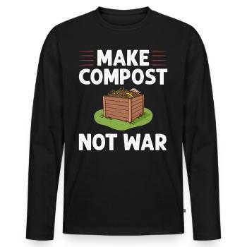 Kompostierung Kompost Wurm Abfall - Männer Premium Bio Langarmshirt - Schwarz - Vorne - Nico (187cm)