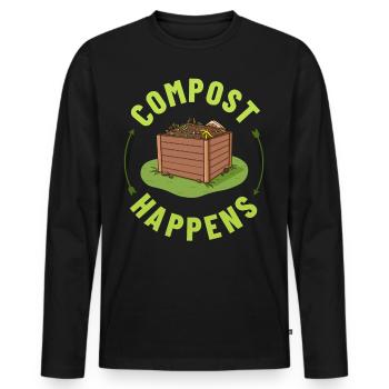Kompostierung Kompost Wurm Abfall - Männer Premium Bio Langarmshirt - Schwarz - Vorne - Nico (187cm)
