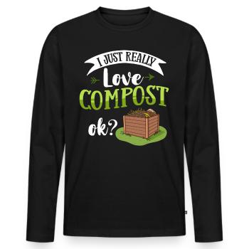 Kompostierung Kompost Wurm Abfall - Männer Premium Bio Langarmshirt - Schwarz - Vorne - Nico (187cm)