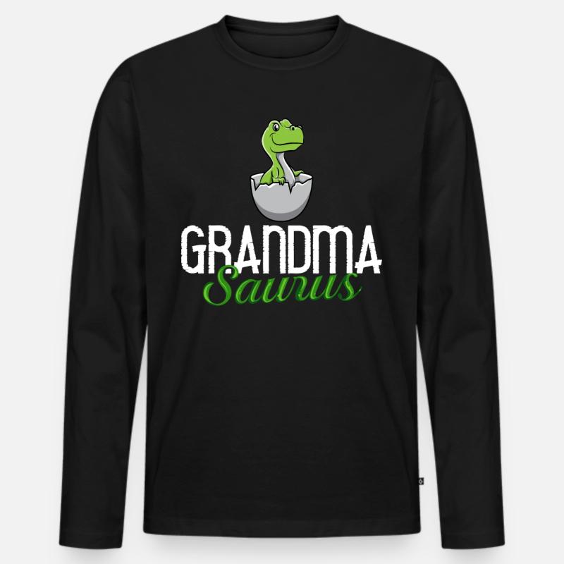 Dinosaurier Oma Saurus Omasaurus Großmutter - Männer Premium Bio Langarmshirt - Schwarz