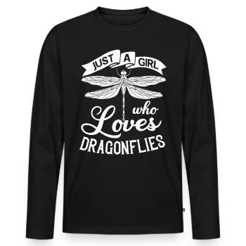 Dragonflies Flying Insect Quotes Entomologist - Men's Premium Organic Long Sleeve Shirt - black - Front - Nico (187cm)
