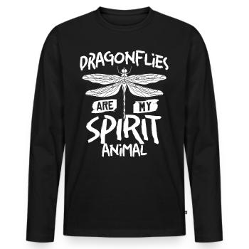 Dragonflies Flying Insect Quotes Entomologist - Men's Premium Organic Long Sleeve Shirt - black - Front - Nico (187cm)