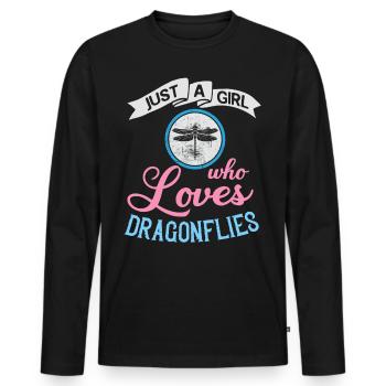 Dragonflies Flying Insect Quotes Entomologist - Men's Premium Organic Long Sleeve Shirt - black - Front - Nico (187cm)
