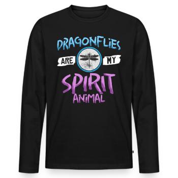 Dragonflies Flying Insect Quotes Entomologist - Men's Premium Organic Long Sleeve Shirt - black - Front - Nico (187cm)