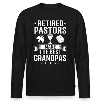 Pasteur Église Ministre Christ Spirituel Jésus - T-shirt manches longues Premium bio Homme - noir - Devant - Nico (187cm)