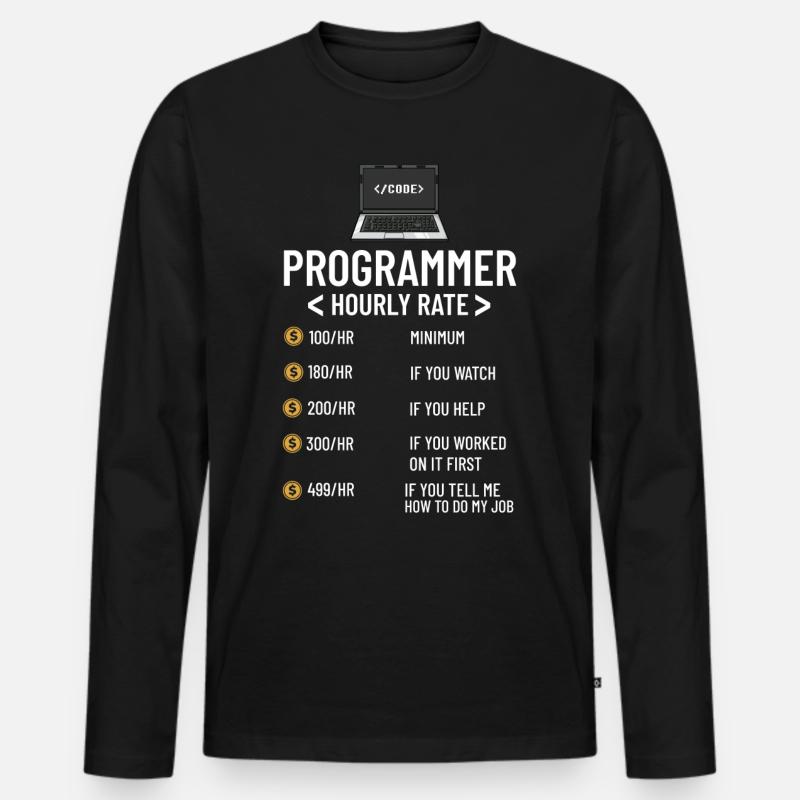 Programmierer Programmieren Computerentwickler Pc - Männer Premium Bio Langarmshirt - Schwarz