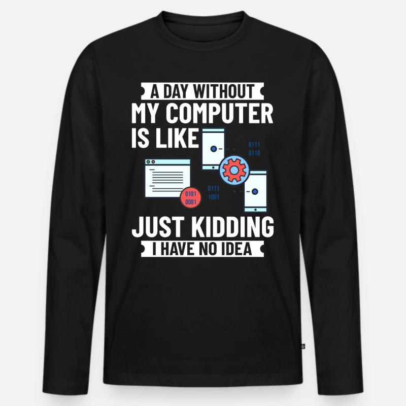 Programmierer Programmieren Computerentwickler Pc - Männer Premium Bio Langarmshirt - Schwarz