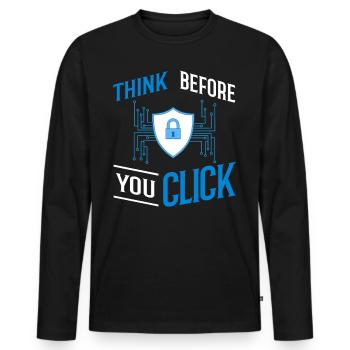 Cyber Security Information Computer Sicherheit - Männer Premium Bio Langarmshirt - Schwarz - Vorne - Nico (187cm)