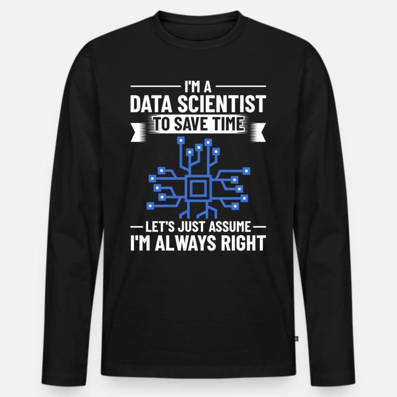 Datenwissenschaftler Data Science Wissenschaft - Männer Premium Bio Langarmshirt - Schwarz
