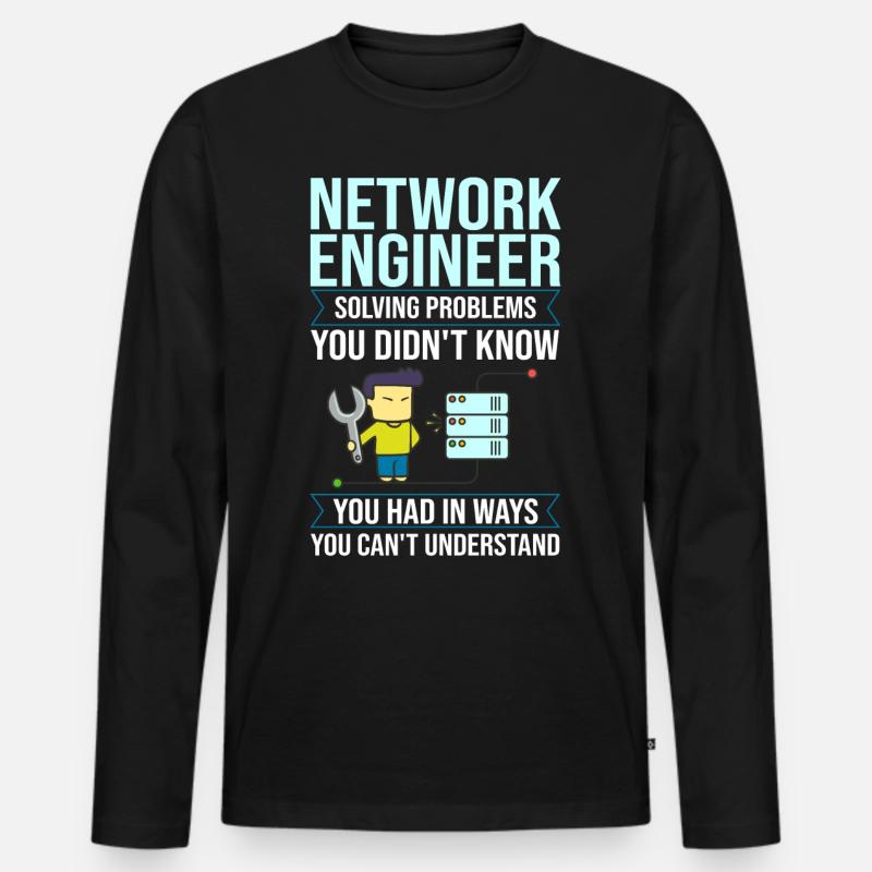Netzwerkingenieur Network Engineer Computer - Männer Premium Bio Langarmshirt - Schwarz