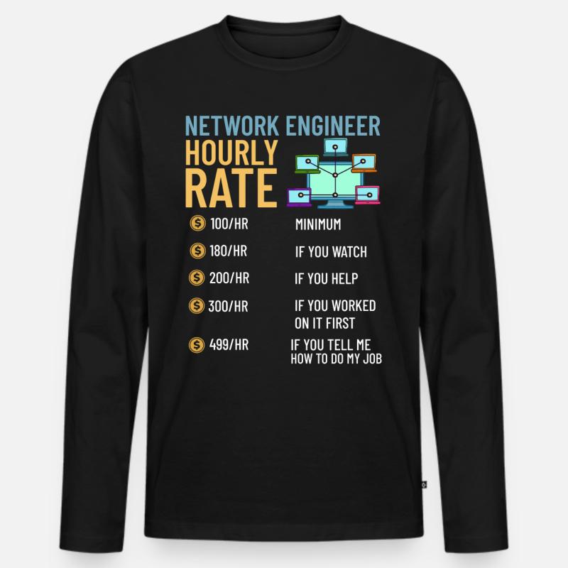 Netzwerkingenieur Network Engineer Computer - Men's Premium Organic Long Sleeve Shirt - black