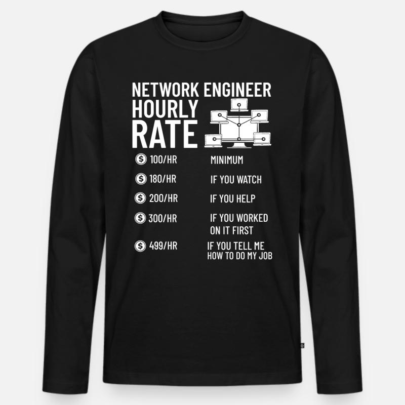 Netzwerkingenieur Network Engineer Computer - Männer Premium Bio Langarmshirt - Schwarz