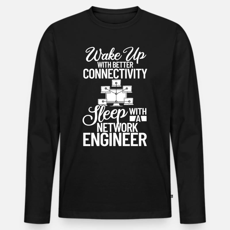 Netzwerkingenieur Network Engineer Computer - Männer Premium Bio Langarmshirt - Schwarz