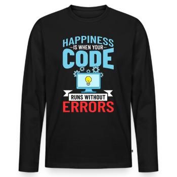 Software Development Software Developer Developer - Men's Premium Organic Long Sleeve Shirt - black - Front - Nico (187cm)