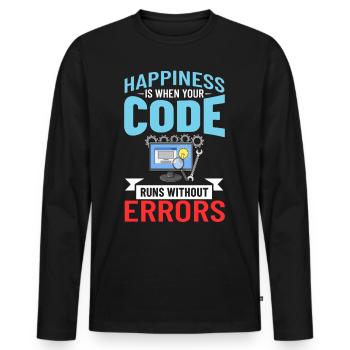 Software Development Software Developer Developer - Men's Premium Organic Long Sleeve Shirt - black - Front - Nico (187cm)
